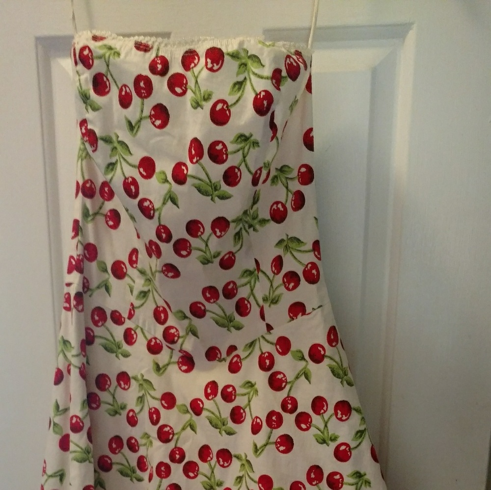 Strapless cherry dress